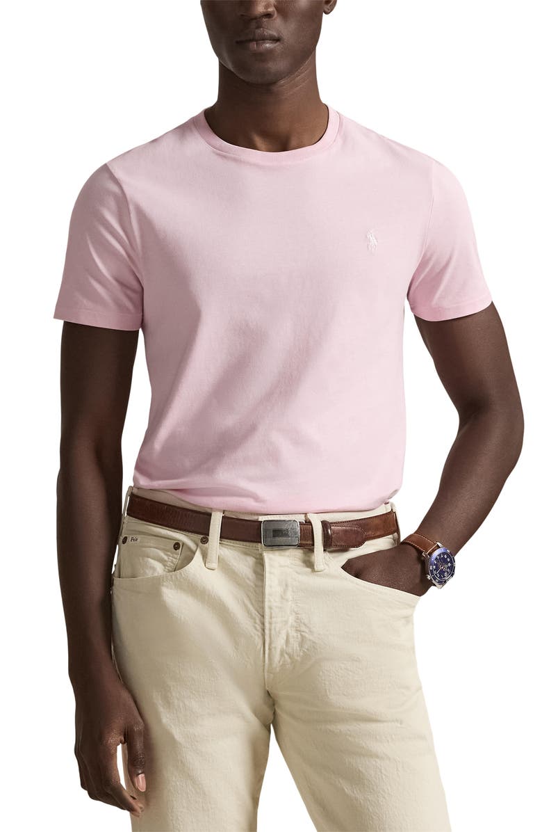Polo Ralph Lauren Classic Fit Jersey Crewneck T-Shirt, Main, color, Garden Pink