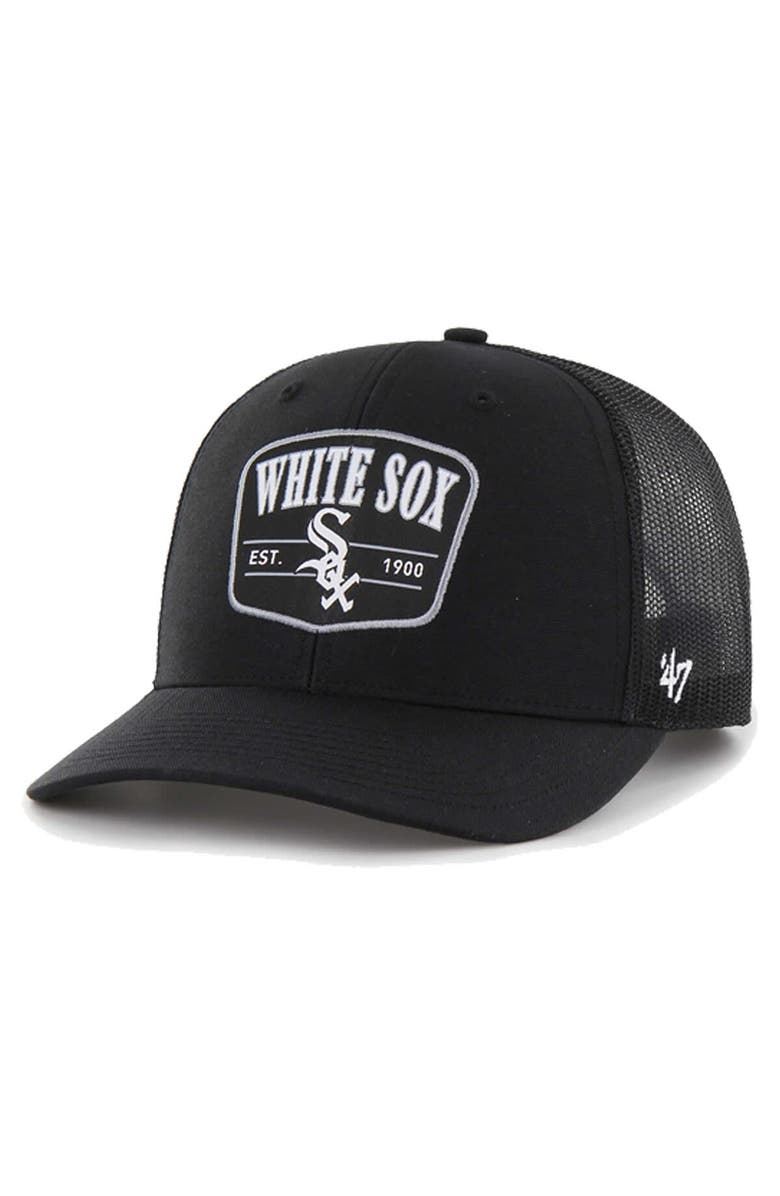 '47 Men's '47 Black Chicago White Sox Squad Trucker Adjustable Hat, Main, color, 