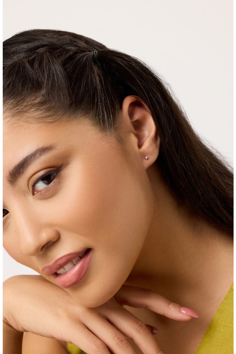 Lab Grown Diamond Earrings - Gold Mini Diamond Studs, Alternate, color, Gold