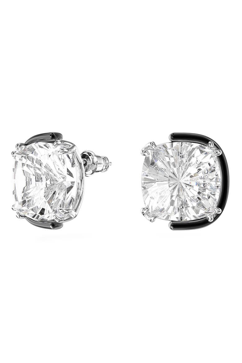 Harmonia Stud Earrings, Main, color, BLACK / CLEAR CRYSTAL