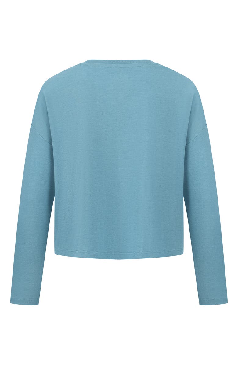 Roxy Kids' Hibiscus Trails Long Sleeve Graphic T-Shirt, Alternate, color, Adriatic Blue Heat