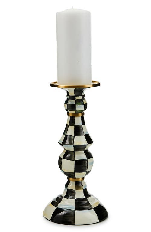 Mackenzie-childs Mackenzie Childs Courtly Check Large Pillar Candleholder