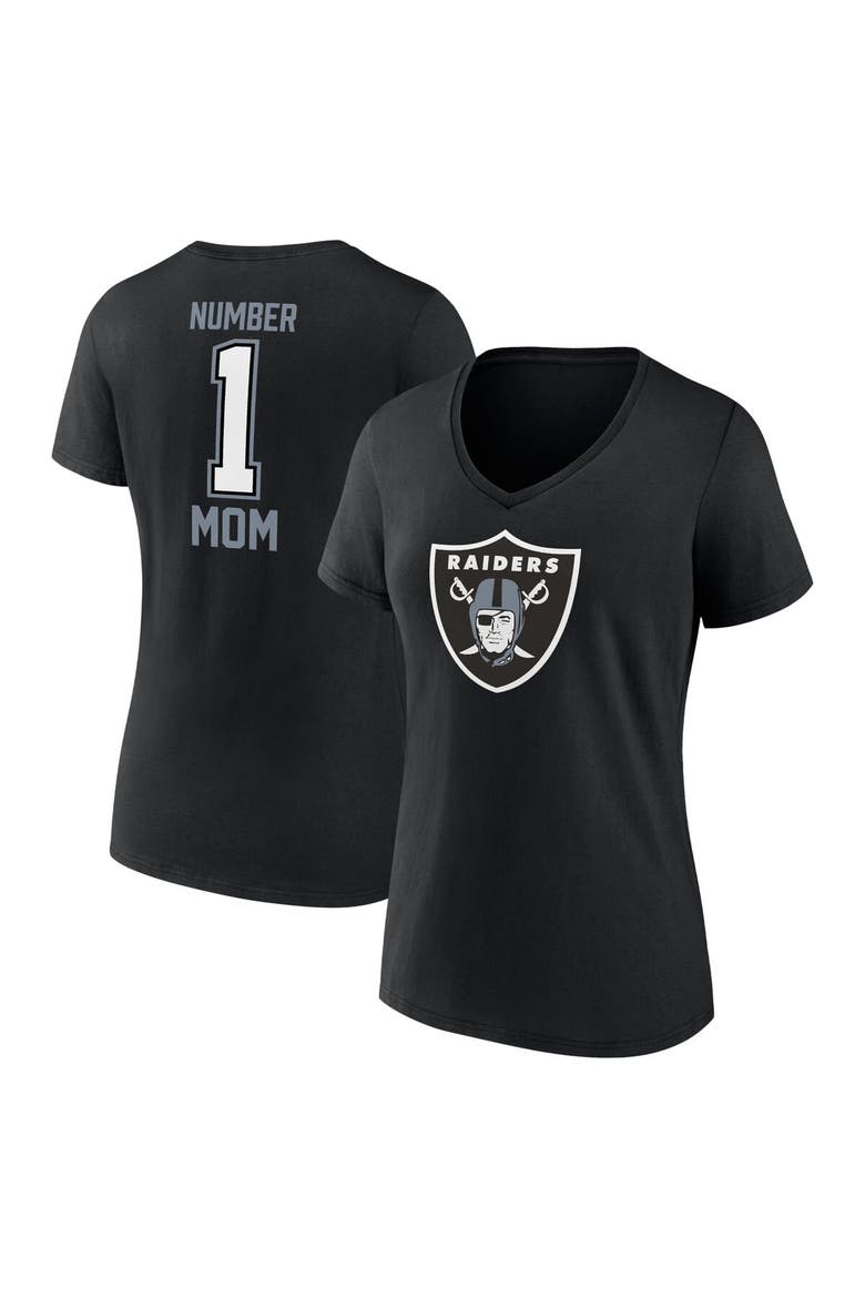 Women's Fanatics Branded Black Las Vegas Raiders Mother's Day V-Neck T-Shirt, Main, color, Black