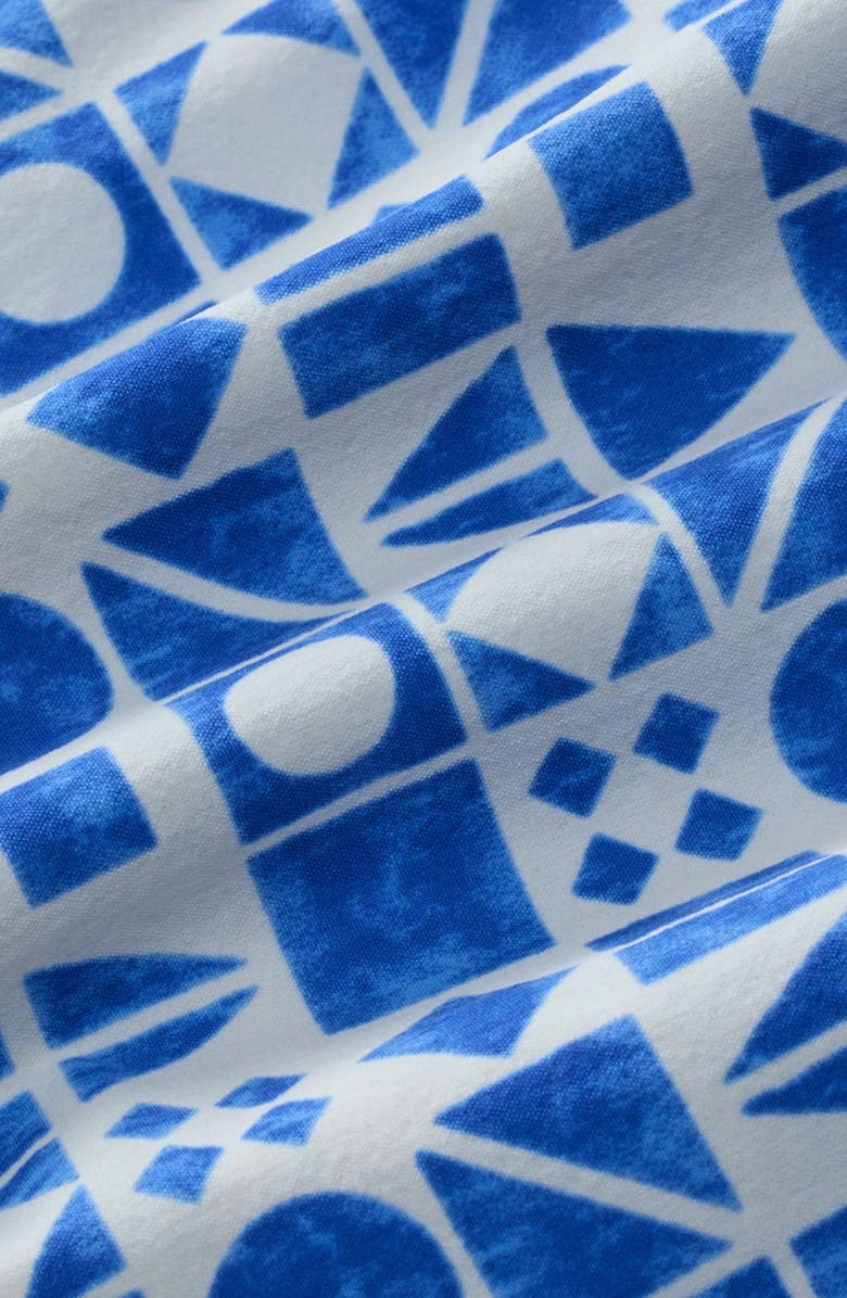 Fair Harbor Bungalow Tile Print Water Repellent Swim Trunks, Alternate, color, Azure Geo
