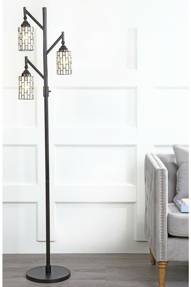 Lewis Tiffany-Style 71" Multi-Light LED Floor Lamp, Bronze, Alternate, color, Bronze