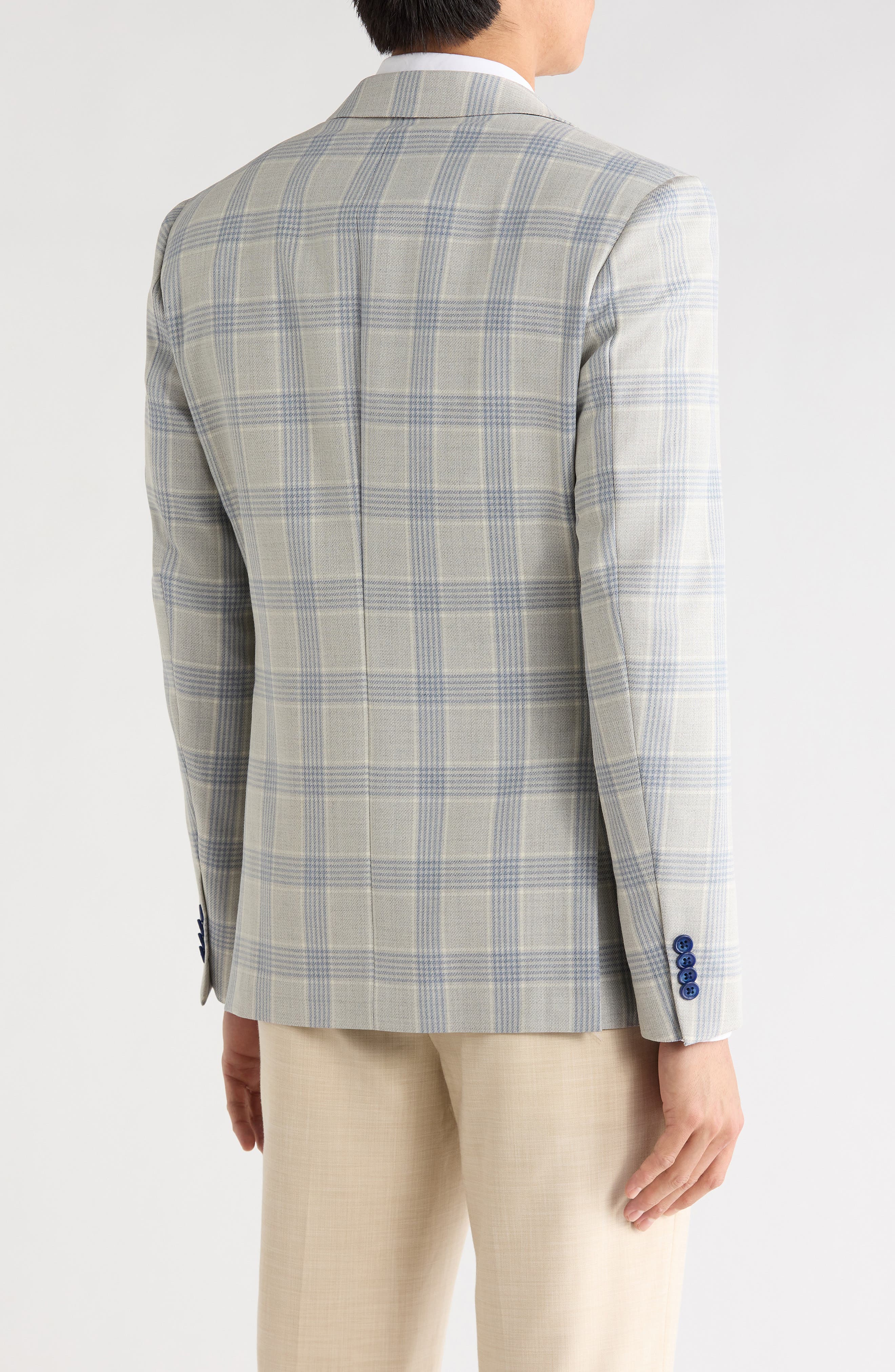 Plaid Two-Button Sport Coat - image 2