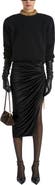 Balmain Flowing Jersey Midi Skirt with Slit