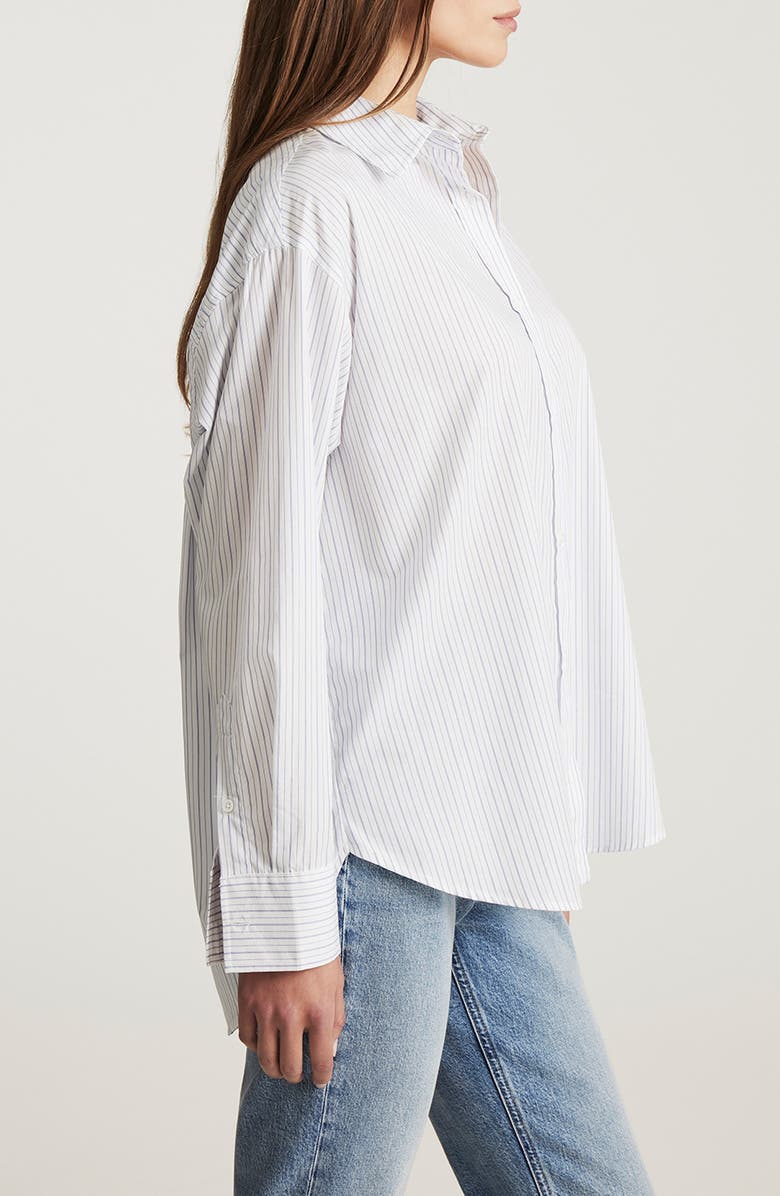 Mavi Jeans Stripe Oversize Cotton Button-Up Shirt, Alternate, color, 