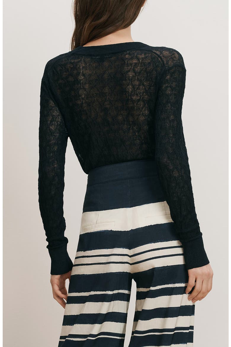 Ingraham Semi Sheer Cardigan, Alternate, color, NAVY