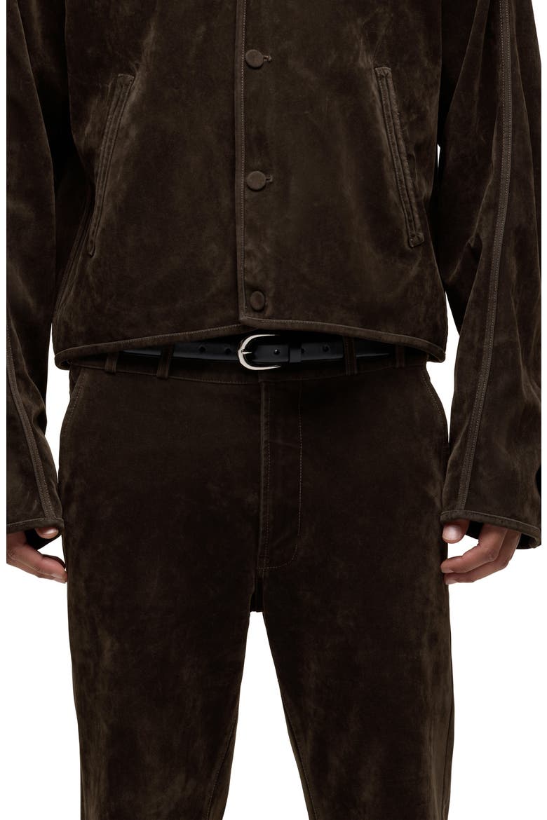 Walker Faux Suede Trousers, Alternate, color, DARK BROWN