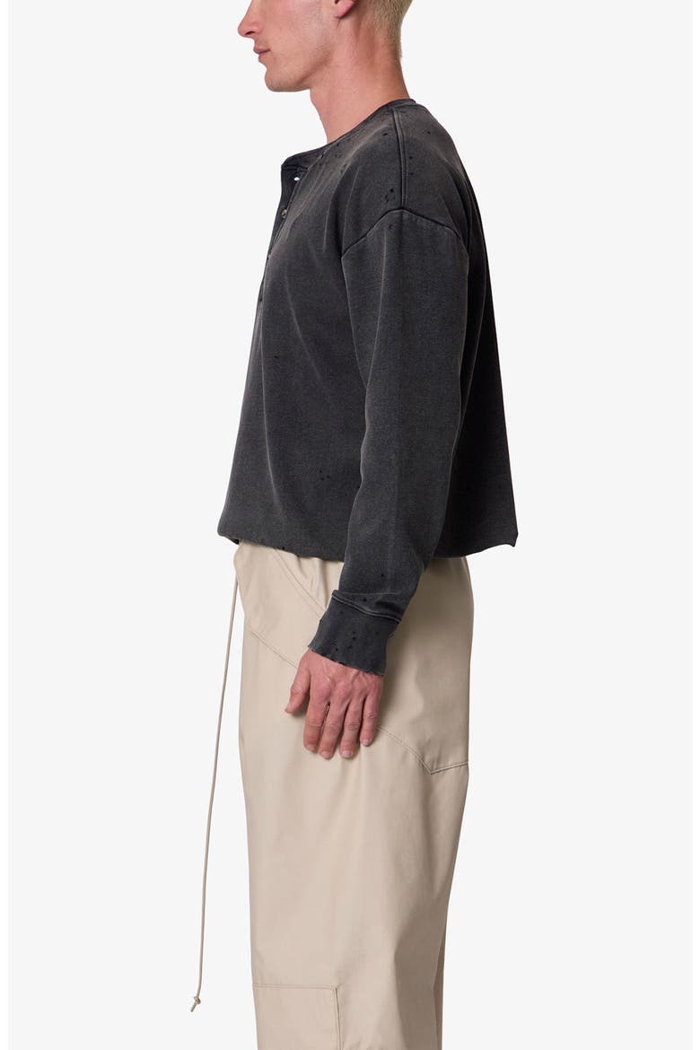 Distressed Long Sleeve Henley, Alternate, color, WASHED BLACK