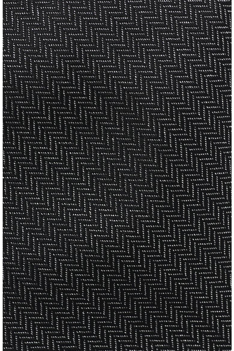 Herringbone Print Tie, Alternate, color, BLACK/SILVER