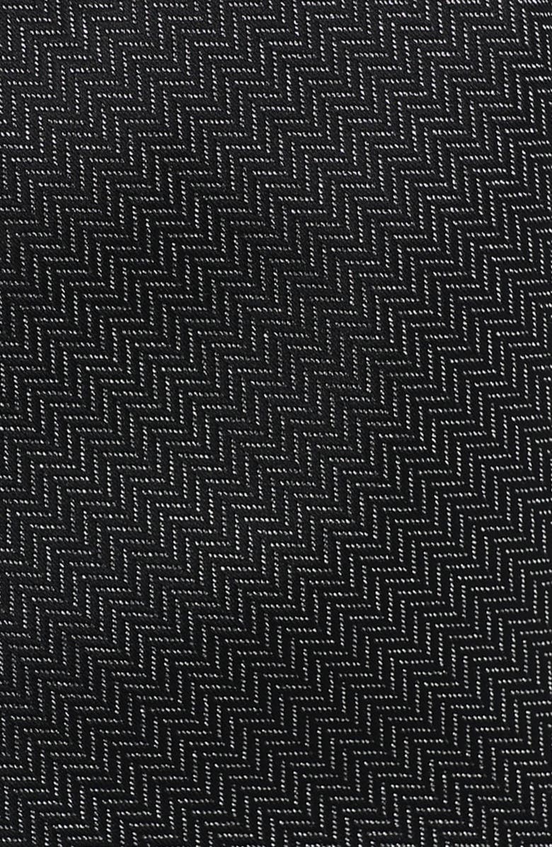 KARL LAGERFELD PARIS Herringbone Print Tie, Alternate, color, Black/Silver