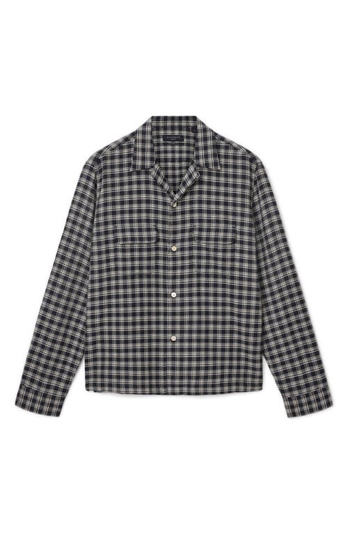 Allsaints Horton Plaid Cotton Button-up Shirt In Black