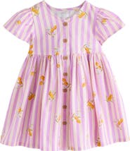 NEXT Kids' Stripe Cotton Button Front Dress