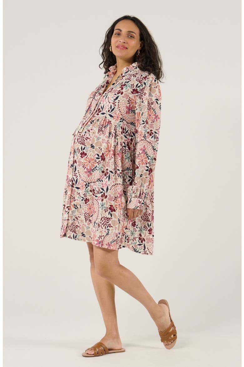 Maternity and Nursing Shirt Shirt Dress Capucine, Alternate, color, Multicolor