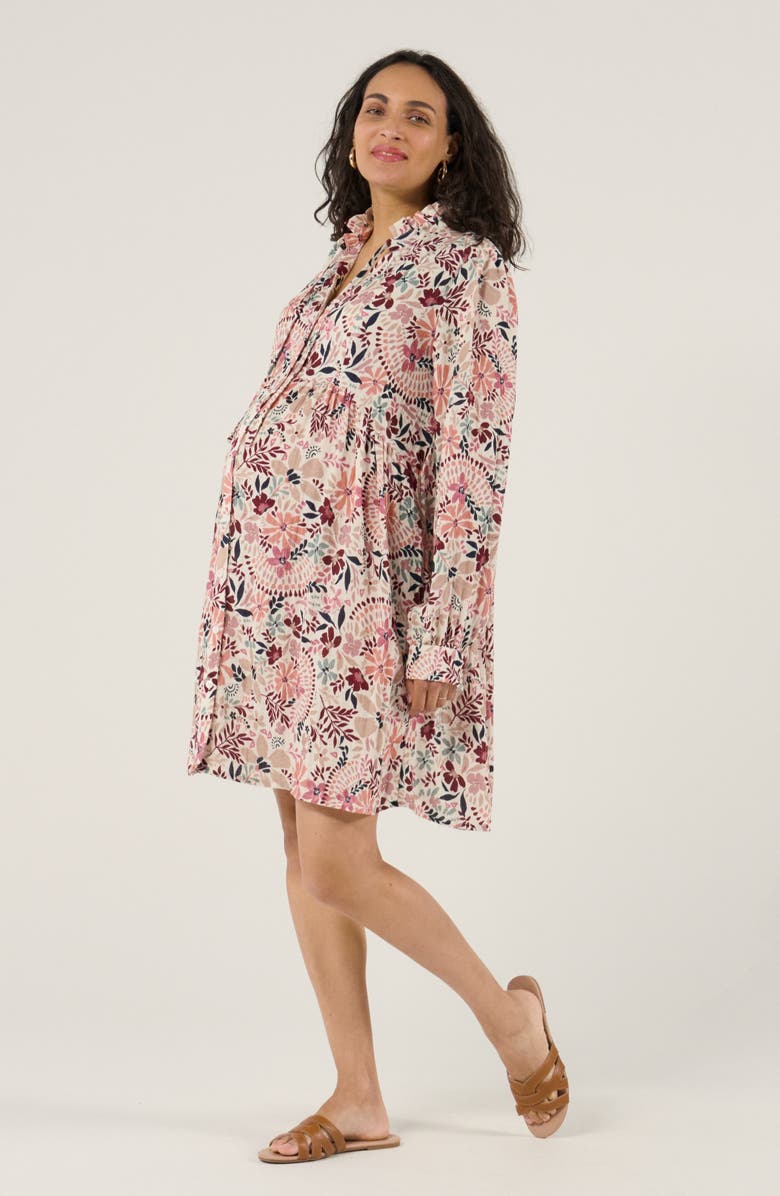 Cache Coeur Maternity and Nursing Shirt Shirt Dress Capucine, Alternate, color, Multicolor