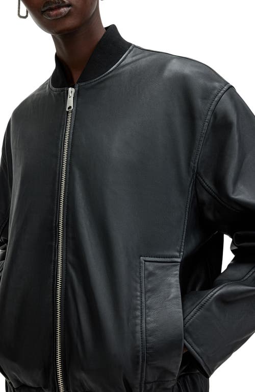 Shop Allsaints Yara Leather Bomber Jacket