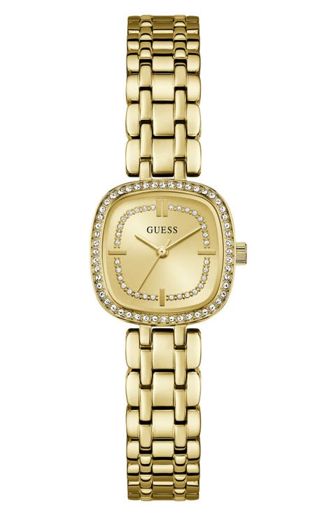 Crystal Bezel Two-Tone Bracelet Watch, 25mm