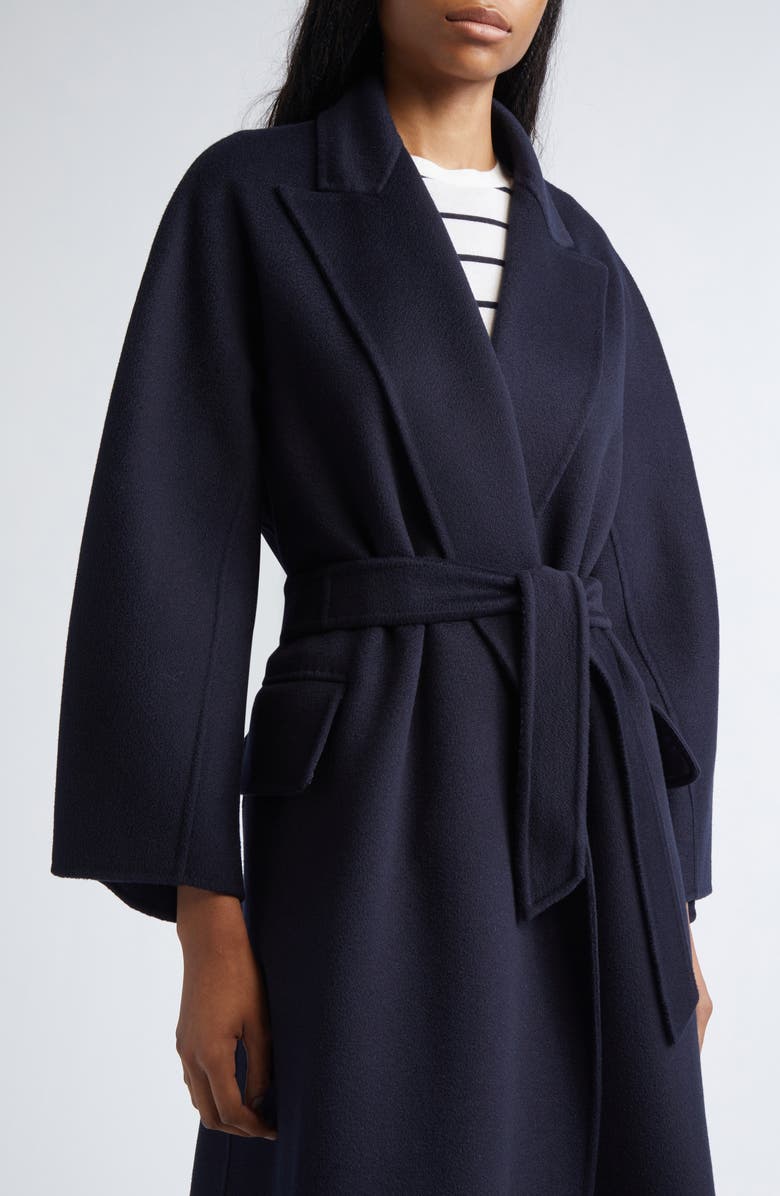 Max Mara Cesto Virgin Wool Longline Coat, Alternate, color, Ultramarine