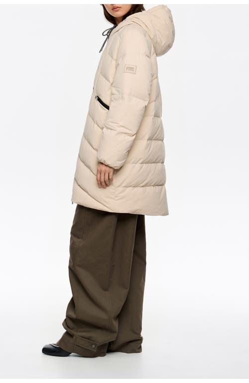 Bimba Y Lola Fur Straight Cut Hooded Puffer In White