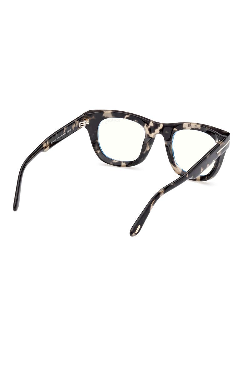 48mm Square Blue Light Blocking Glasses, Alternate, color, BLACK/OTHER