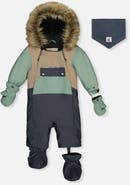Deux par Deux Play Car Seat Crotch Zipper Fleece Neckwarmer One Piece Snowsuit
