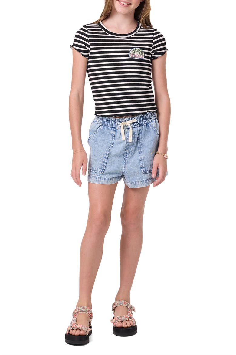 Kids' Merrit Stripe T-Shirt, Alternate, color, BLACK