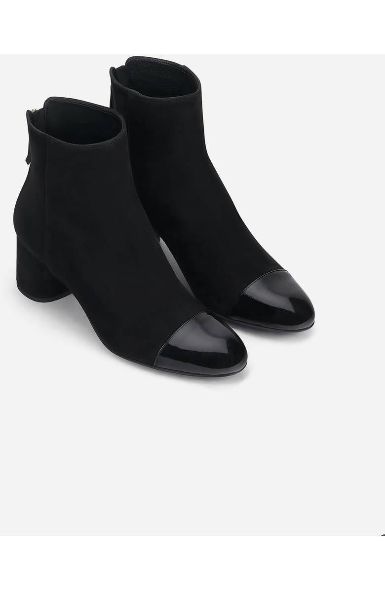 AGL Veta Cap Toe Velour Bootie with Heel, Alternate, color, Black