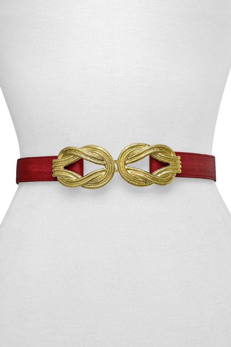 Big Lillian Eternity Knot Belt, Main, color, RED