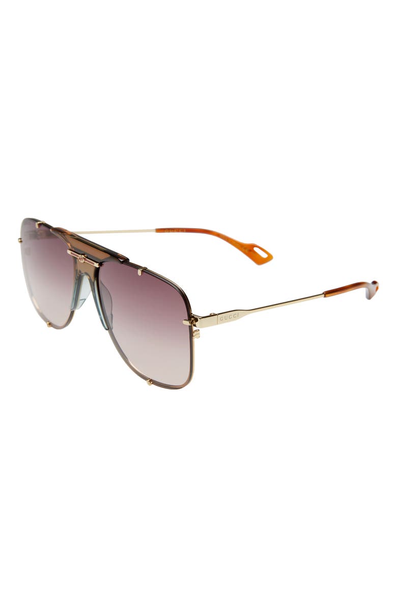 Gucci 63mm Oversize Gradient Aviator Sunglasses, Alternate, color, 