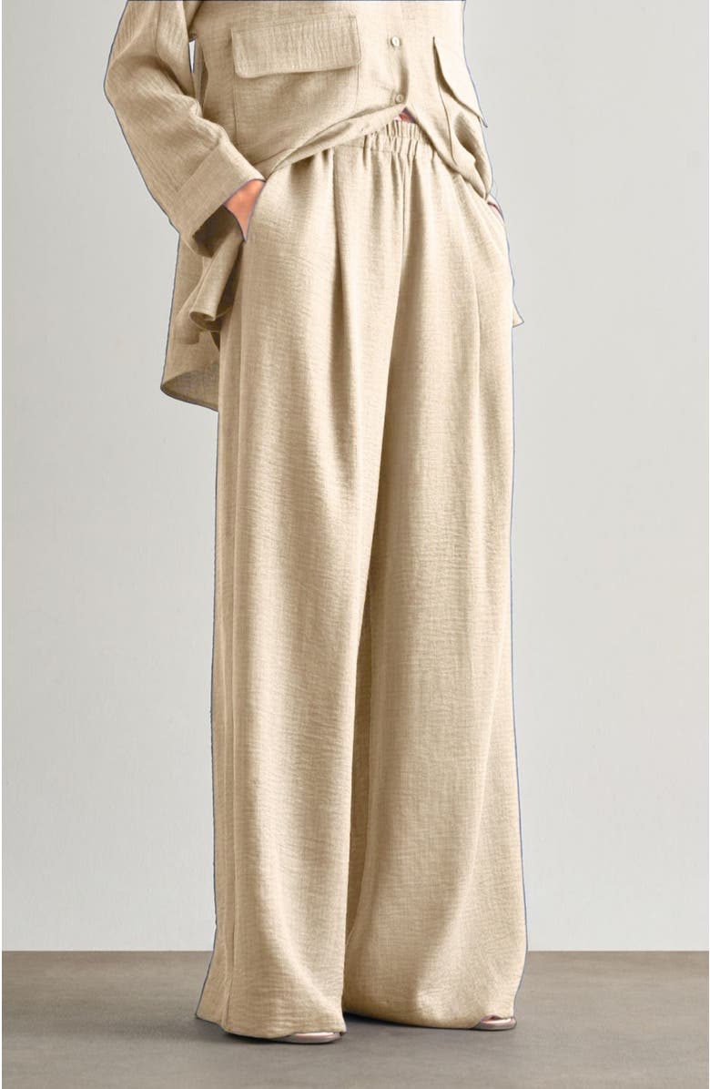 Mizalle Wide-Leg Pants, Alternate, color, Beige