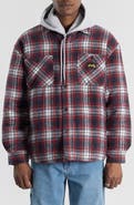 STAN RAY Quilted Plaid Cotton Flannel Button-Up Overshirt