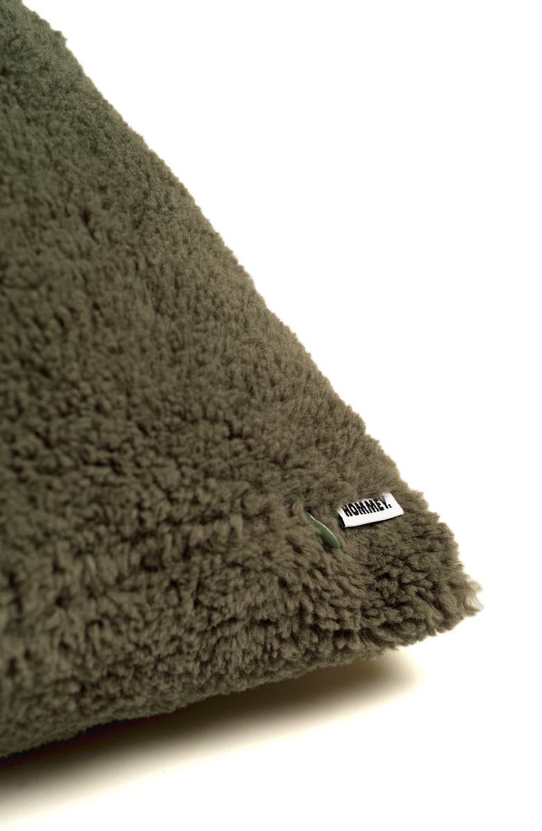 HOMMEY Essential Fleece Pillow Cover, Alternate, color, Olive