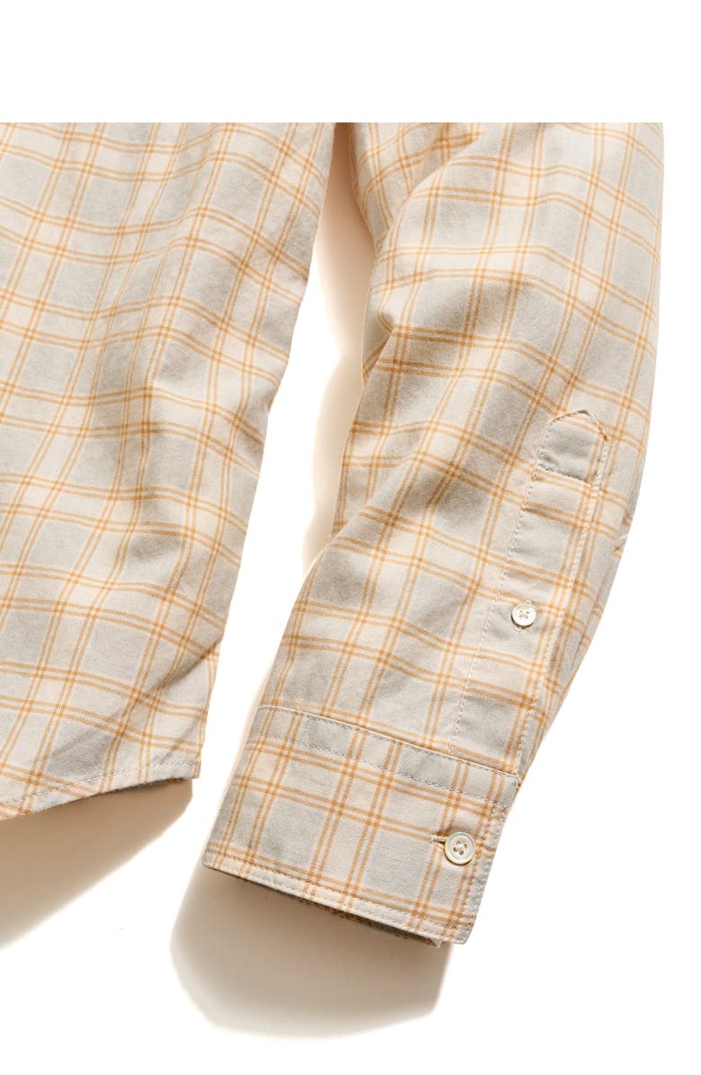 Billy Reid Tuscumbia Mélange Plaid Cotton Button-Down Shirt, Alternate, color, Silver/ Taffy