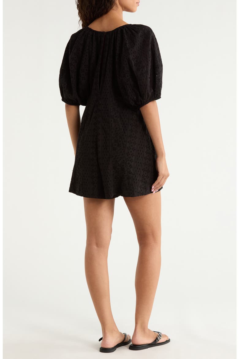 Tie Waist Cover-Up Romper, Alternate, color, BLACK