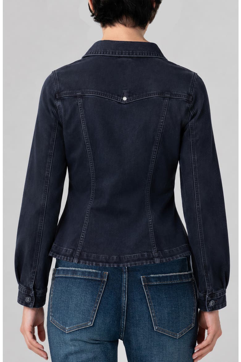 Fitted Patch Pocket Denim Jacket, Alternate, color, RAVEN WING