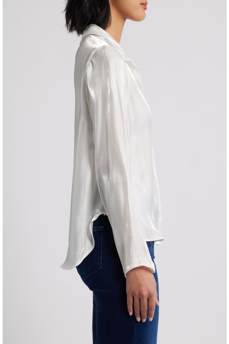 Clean Button-Up Shirt, Alternate, color, WHITE SHIMMER