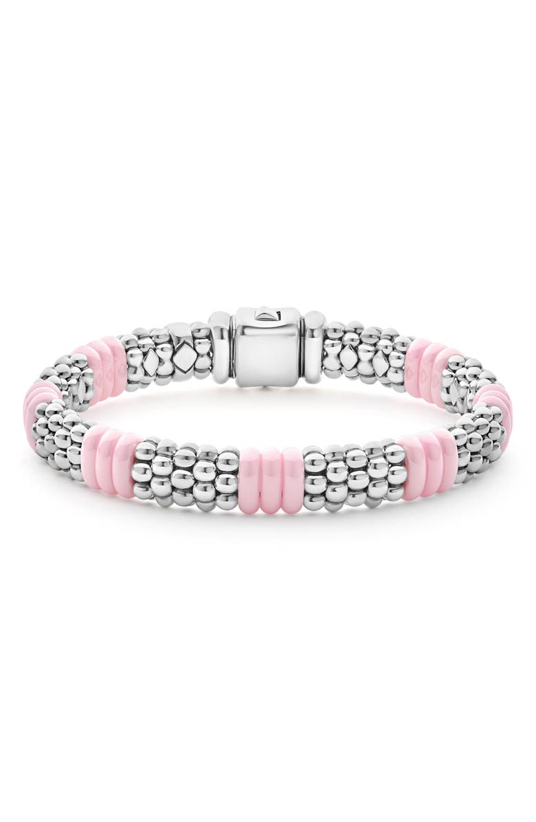 LAGOS Pink Caviar Ceramic Station Bracelet, Main, color, Pink