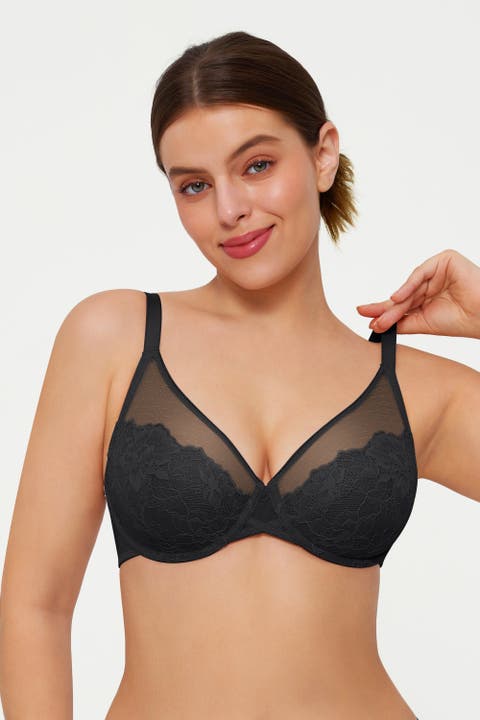 Lightweight Underwire Minimizer Lace Mesh Bra