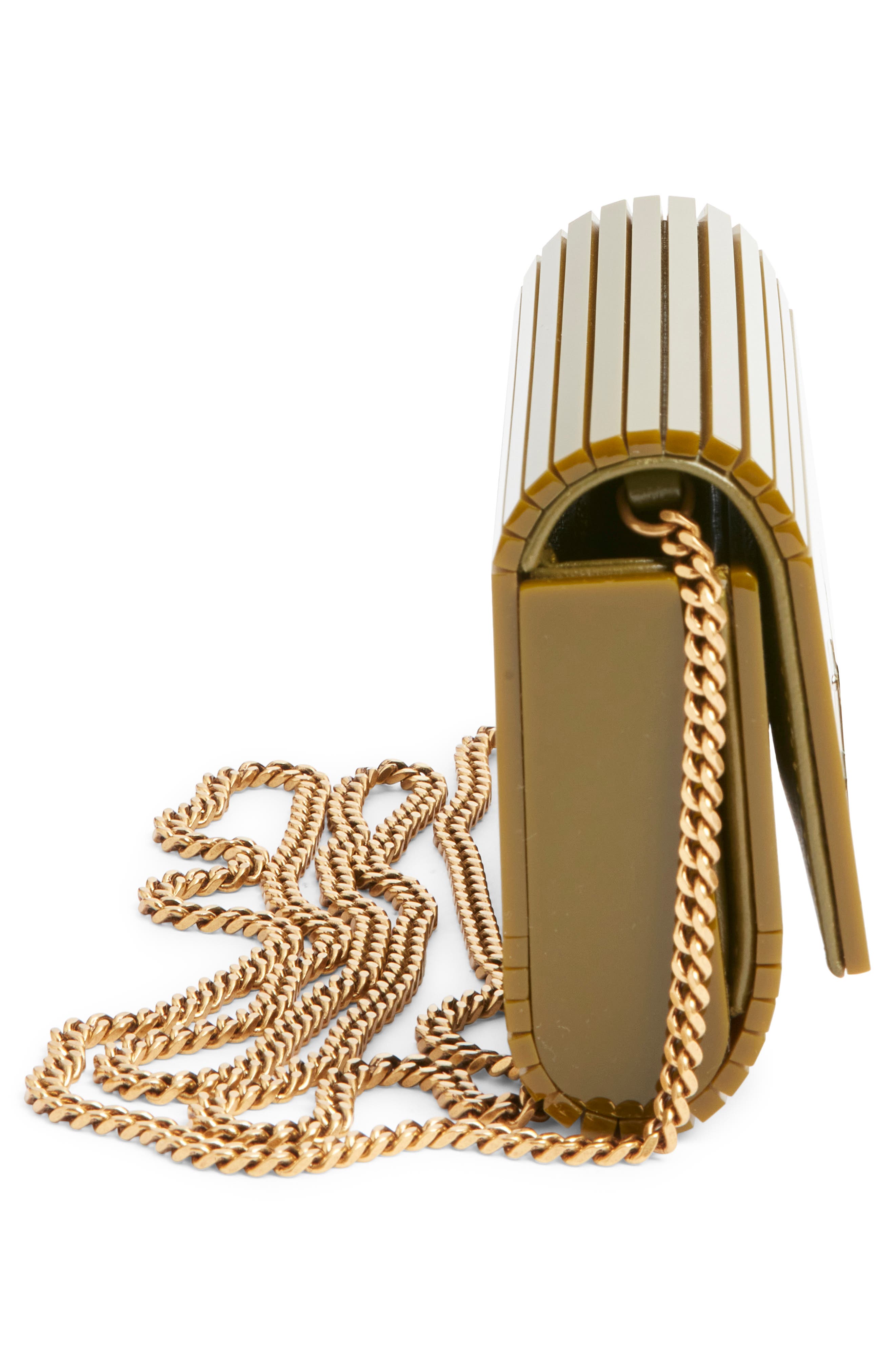 Saint Laurent Mini Vicky Plexiglas<sup>®</sup> Minaudiére, Alternate, color, Khaki