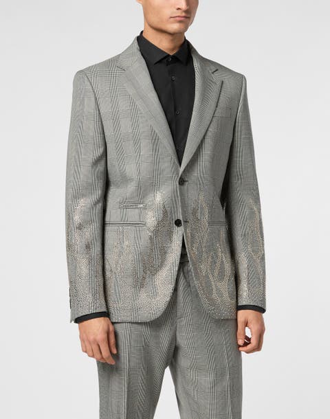 English Check Blazer Ls Strass Flame Men