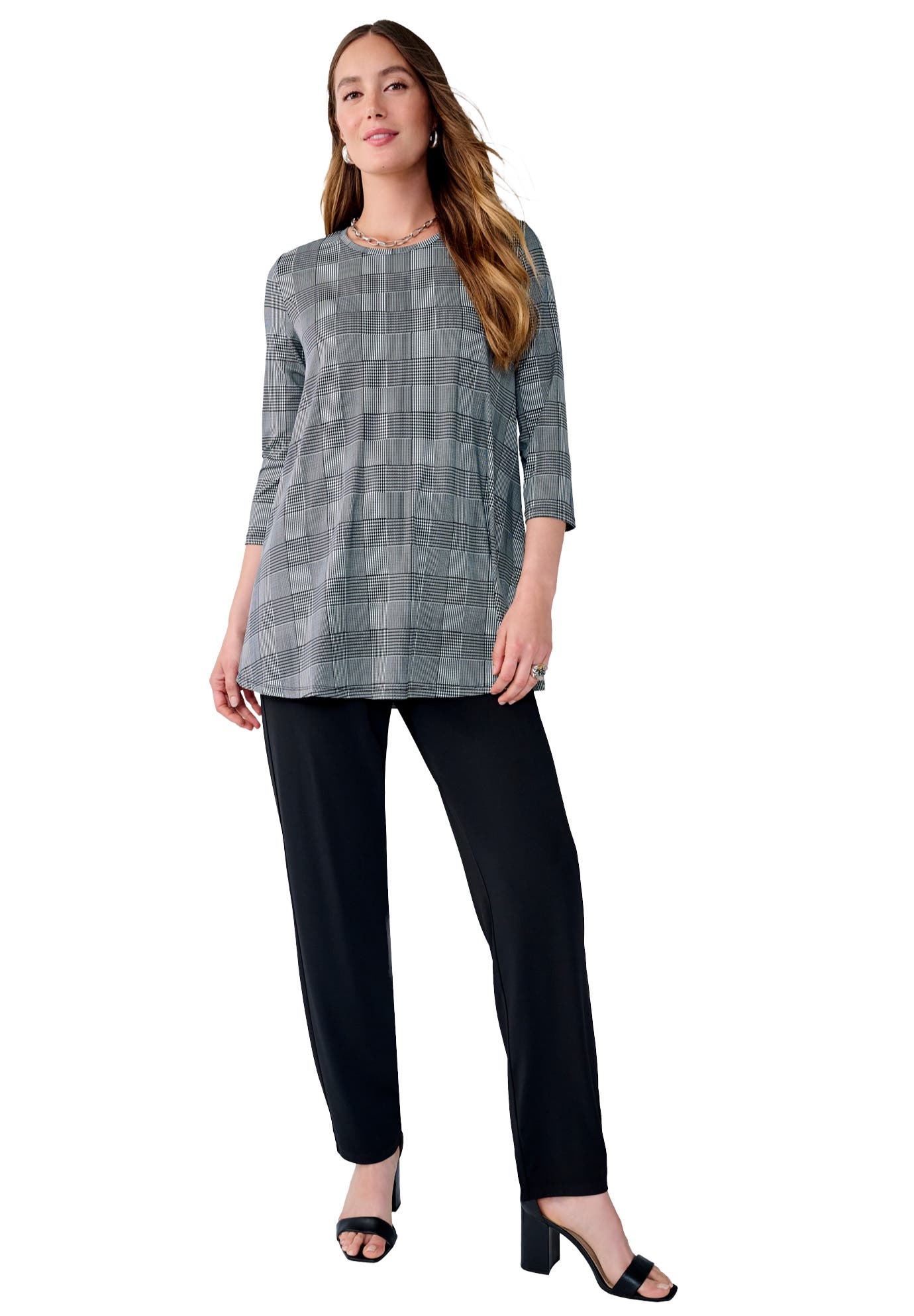 selected BLACK IVORY GLEN PLAID