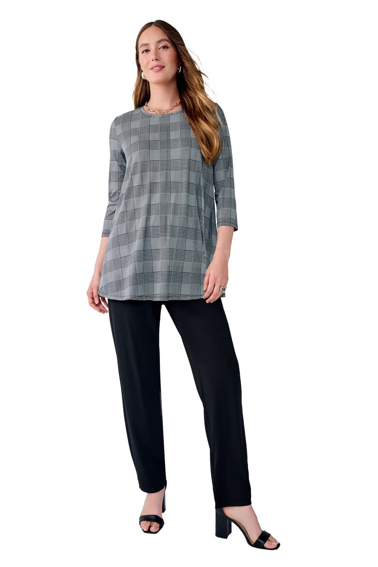 2 Piece Stretch Knit Mega Swing Set, Main, color, BLACK IVORY GLEN PLAID