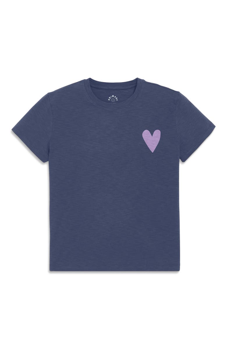 Primary Women's Fit Heart Easy Tee, Main, color, Sunwashed Navy Iris