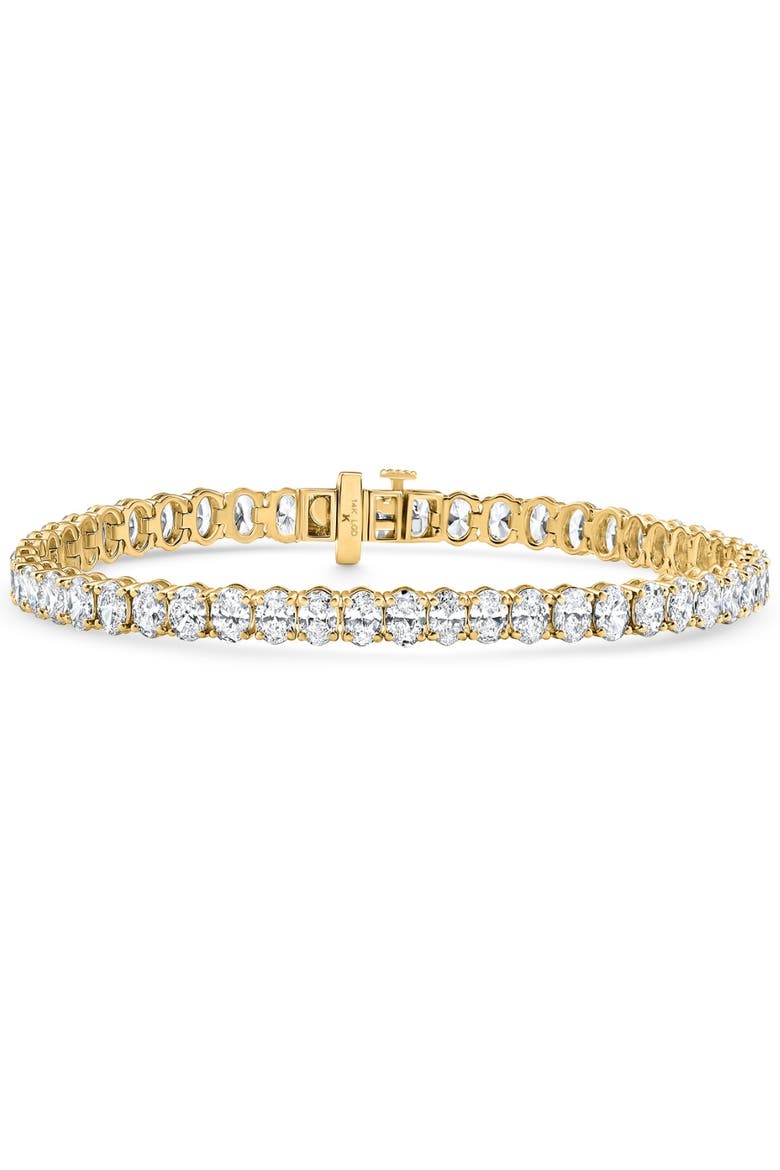 10Ct Oval Cut Diamond Tennis Bracelet 7" 14k Gold Lab Grown, Alternate, color, 14k Yellow Gold