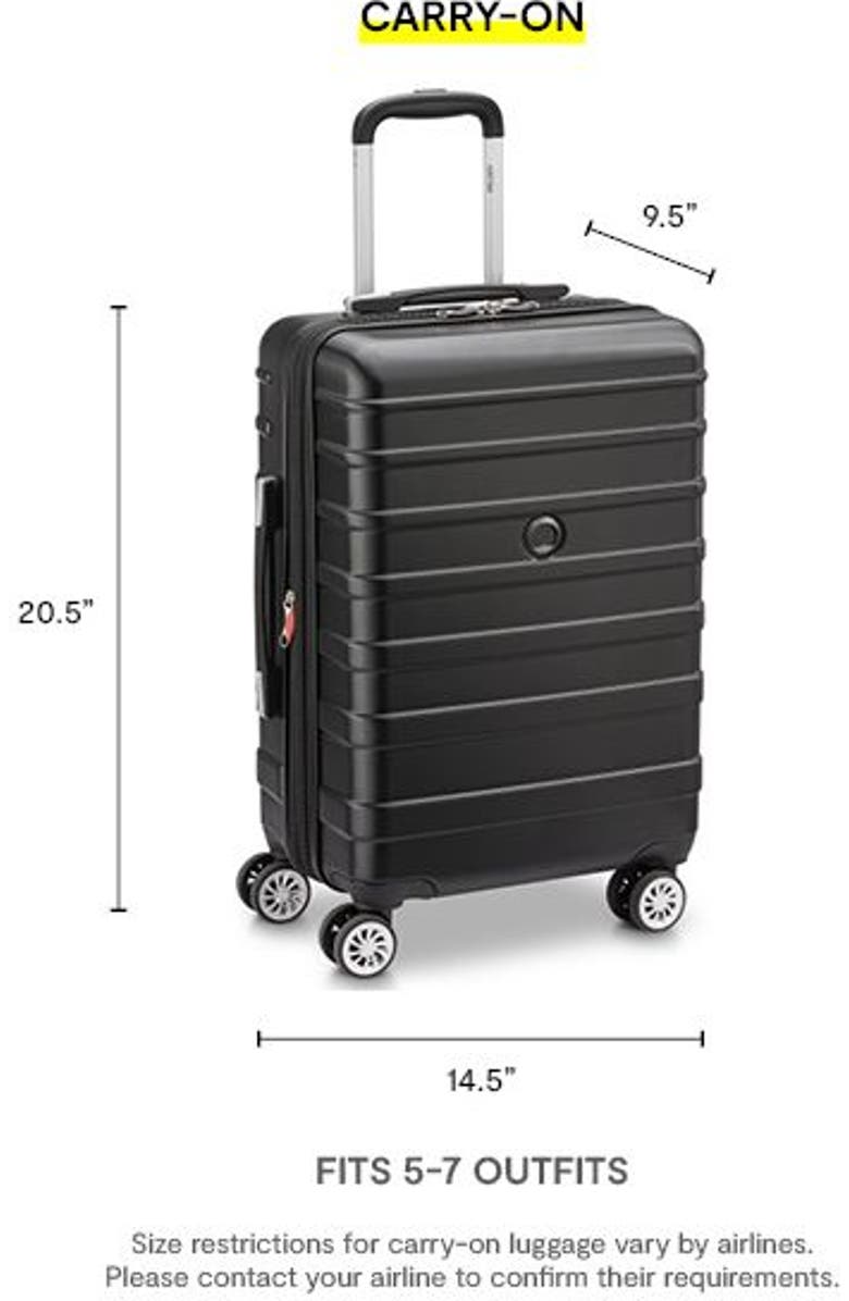 Delsey Paris Margot 3-Piece Hardside Spinner Suitcase Set, Alternate, color, Black