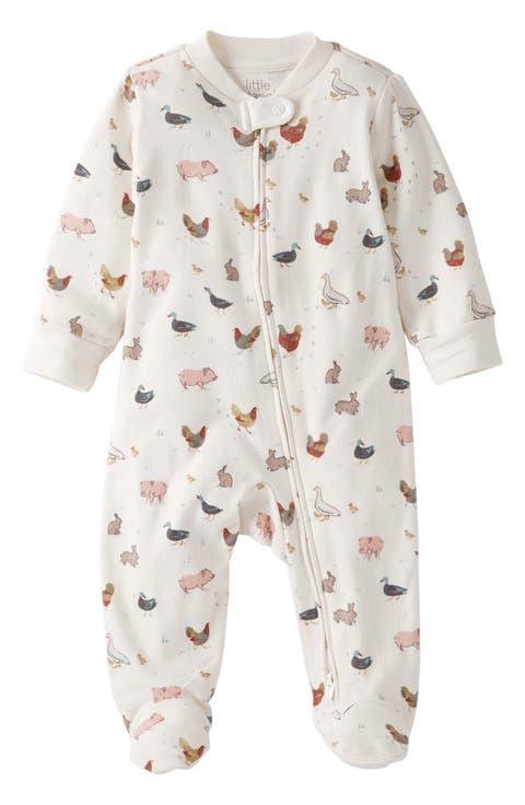 Print Organic Cotton One-Piece Pajamas