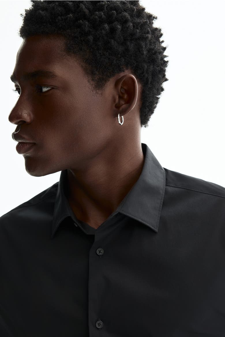 Slim-Fit Stretch Shirt, Alternate, color, Black