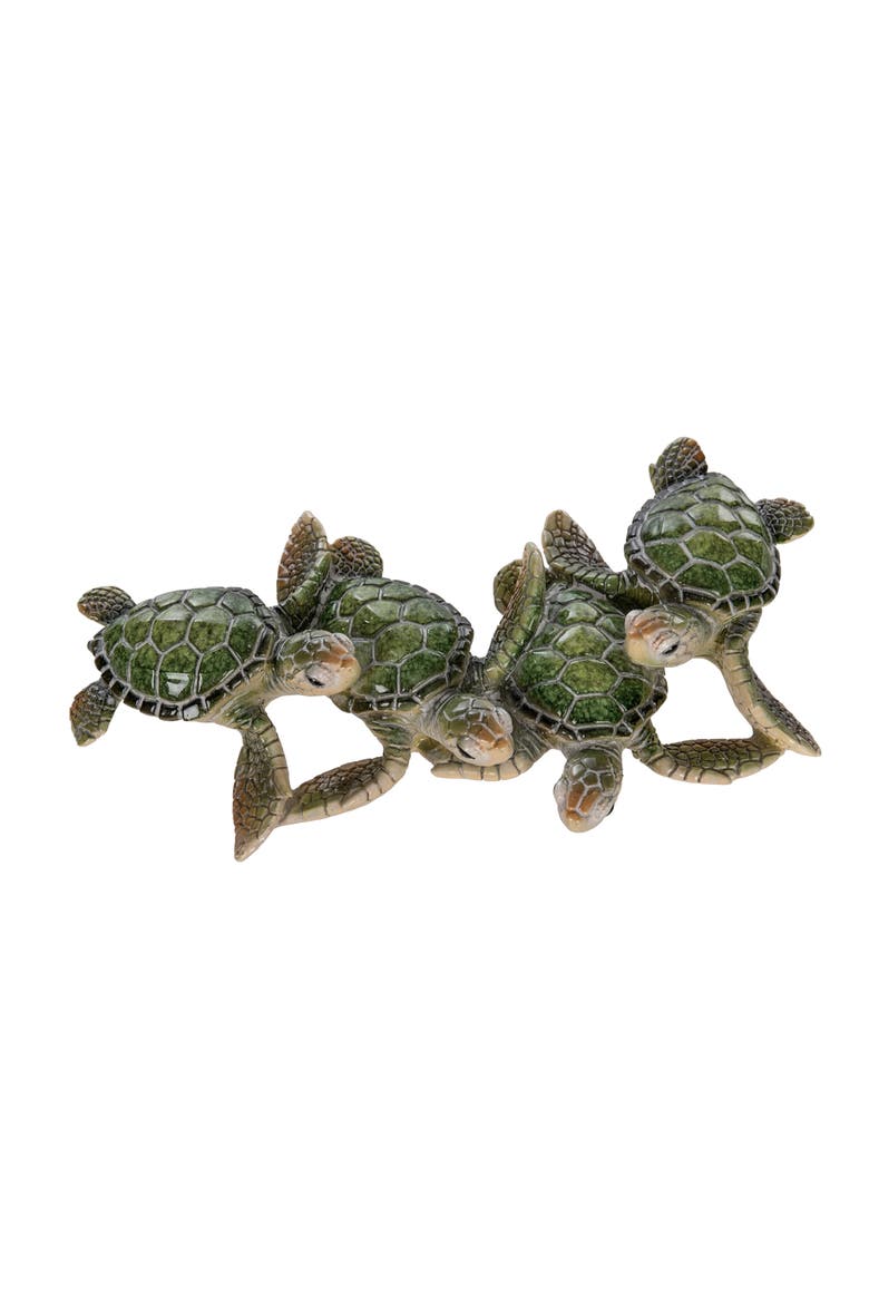 Sea Turtle Family Figurine, Alternate, color, Green